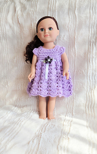 18" Doll Shell Brook Dress crochet pattern by Crafting Friends Designs