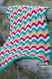 Front View
Reversible Textured Chevron Afghan crochet pattern