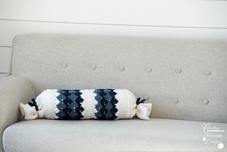 Traveling Arrows Bolster Pillow & Pillow Cover crochet pattern