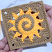 Spiral Sun Granny Square pattern