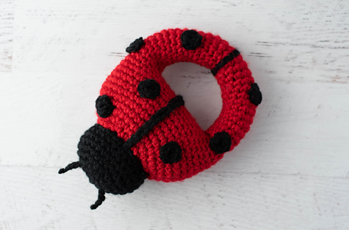 Ladybug Rattle Crochet Pattern Ravelry: Louise the Ladybug Rattle pattern by Crochet 365 Knit Too