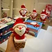 Santa Claus rises from chimney pattern 