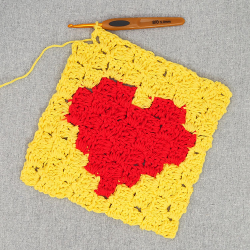 Heart C2C Potholder
