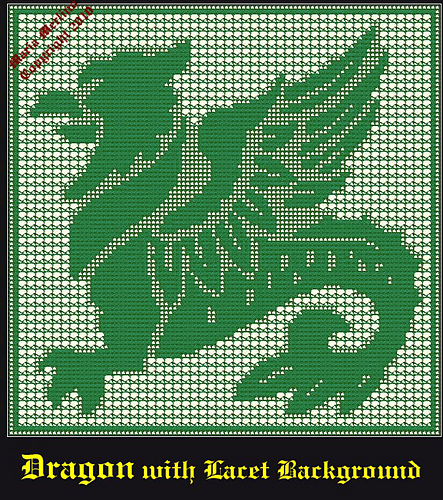 Filet Lacet Gryphon Dragon Wall Hanging photo 1