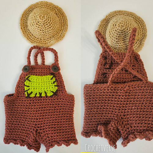 Ravelry Overalls & Straw Hat ADD ON pattern by Stephanie Pokorny