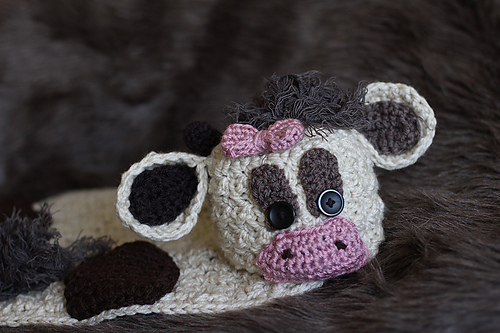 Crochet Cow Hat and Blanket