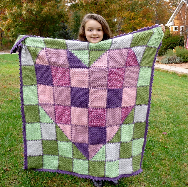 Ravelry Made with Love, Heart Baby Blanket pattern by Darleen Hopkins