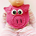 Lil' Oinker Drool Bib, spit burp Pig or Piglet crochet pattern 