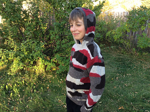 Ravelry: Camouflage Hoodie with pockets pattern by Linda Moorhouse