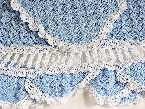 Blue Christening Set: Gown, Bonnet, Shoes & Bib photo 4