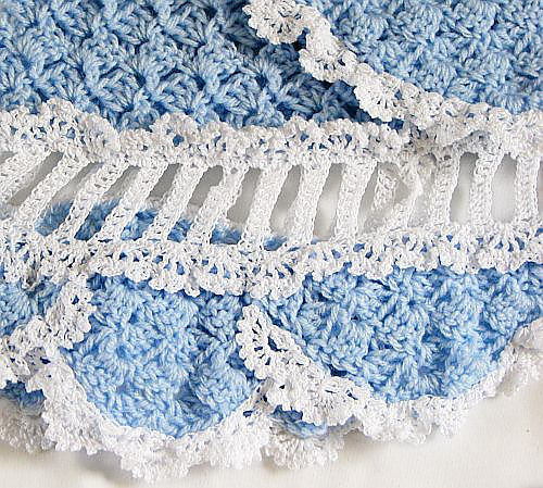 Blue Christening Set: Gown, Bonnet, Shoes & Bib photo 8