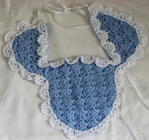 Blue Christening Set: Gown, Bonnet, Shoes & Bib photo 9