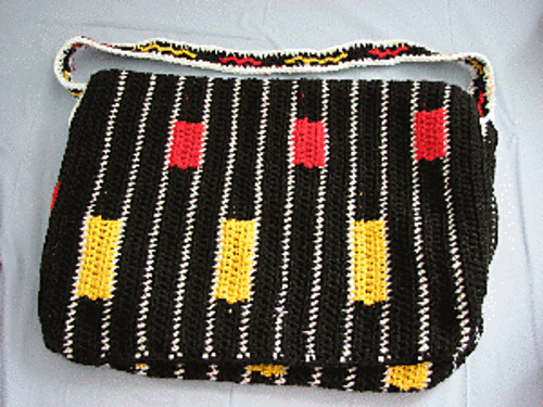 Messenger Bag with Stripes and Blocks of Color photo 1