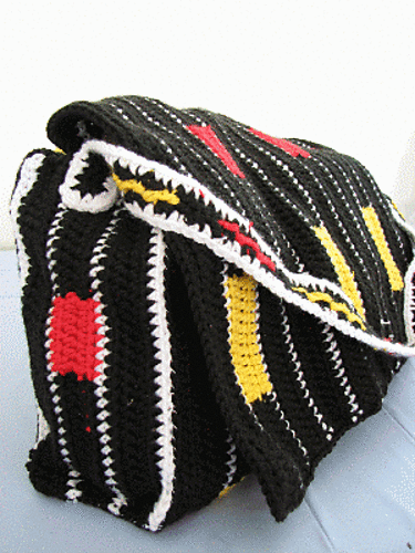 Messenger Bag with Stripes and Blocks of Color photo 3