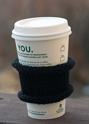 Ravelry: Knitted Cup Cozy/Sleeve pattern by Knit On Designs Ravelry Store