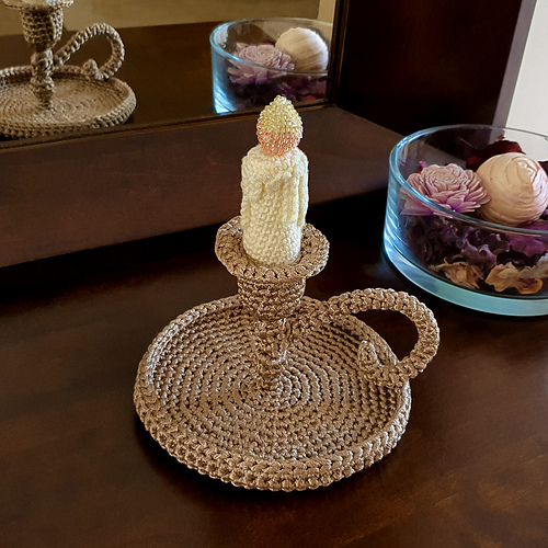 Candlestick Trinket Dish - Delilah Crochet