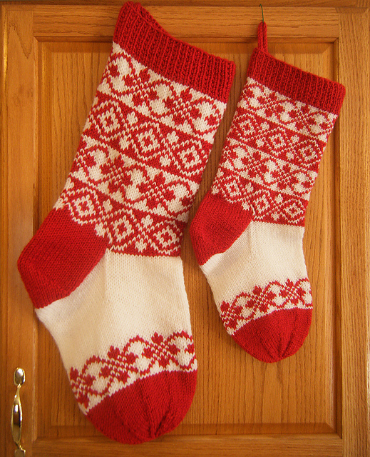 Diamonds and Roses Christmas Stocking