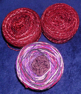 2x Drops Fabel in Rostrot - der große Bobbel sind 5 Reste zusammen gefügt