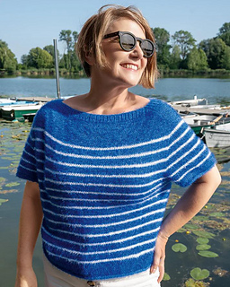 Lana Grossa Per Fortuna, #16 Blau, #9 Weiß