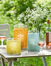 Lana Grossa Capri, Fb 14 Mint, 17 Geld und 23 Zitrusgelb