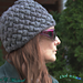 This silver ombre beanie is worked in Bernat Wavelength, yarn described by the manufacturer as "bulky" but I would call it "aran weight".  This is a very thick warm beanie.