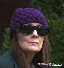 This photo of the Cable Weave Beanie was taken on a very gusty day, but you can see that it is keeping my hair out of my face!