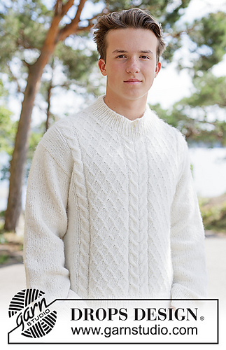 Ravelry: 260-9 Ivory Whisper Sweater pattern by DROPS design