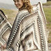 133-37a - Country blanket with large squares pattern 