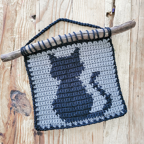 Cat Silhouette Tapestry photo 3