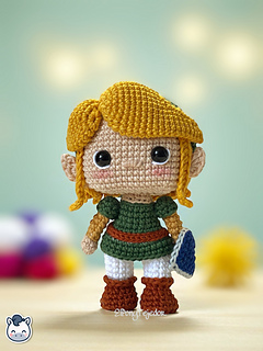 Handmade Link amigurumi inspired by Nintendo’s The Legend of Zelda, a perfect pattern for fans of classic fantasy adventures and geek crochet.