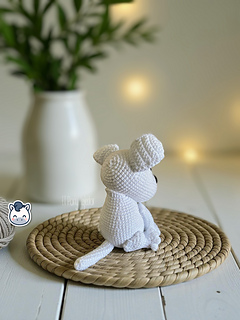 Handmade American Staffordshire Terrier amigurumi inspired by the AmStaff breed, a cute crochet pattern PDF perfect for dog lovers and handmade plush fans.