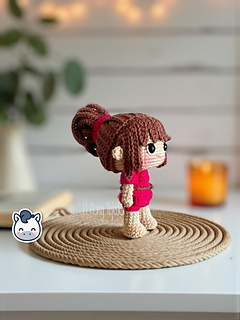 Handmade Chihiro amigurumi inspired by Hayao Miyazaki’s Spirited Away, a perfect pattern for fans of Studio Ghibli, anime, and magical fantasy stories.