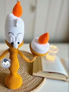 Handmade Lumière amigurumi inspired by Disney’s Beauty and the Beast, a perfect pattern for fairy tale and Disney fans who love magical and vintage aesthetics.