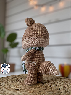 Handmade Winter Fox amigurumi inspired by cozy Christmas themes and woodland animals, festive winter crochet pattern PDF perfect for holiday gifts and seasonal decor.