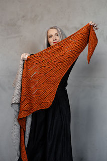 Two shawls modeled together