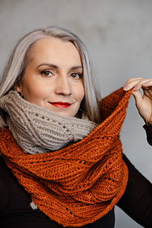 Two shawls modeled together