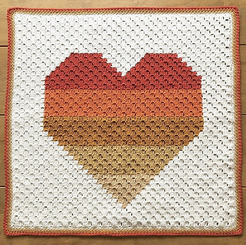 Ravelry: Ombre Heart C2C Blanket pattern by Emma Carter