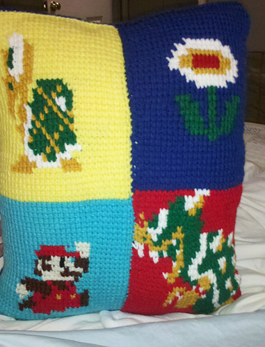 Tunisian Crochet Mario Cushion photo 4