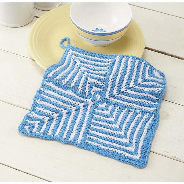 Ravelry Mitered Refection Dishcloth pattern by Willow Yarns Design Team