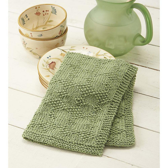 Ravelry Diamond Dish Towel pattern by Willow Yarns Design Team