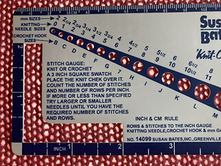 On 4.5mm and 5mm needles (smaller for purl rows), one month after blocking: 18 st x 28 rows