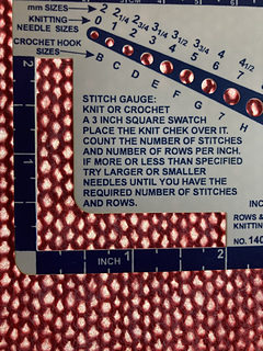 On 5.5mm needles, one month after blocking: 18 st x 22 rows
