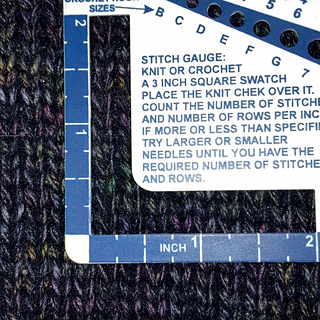 My gauge is 18st x 24r per 4 inches (10cm)