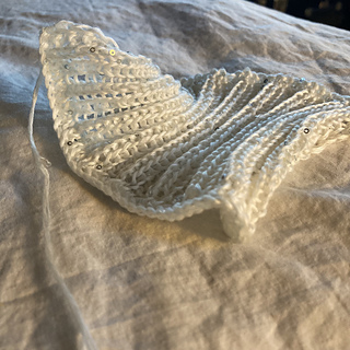 Pre-blocking squish and drop: thicker, cinching in from ribs, and determined to warp