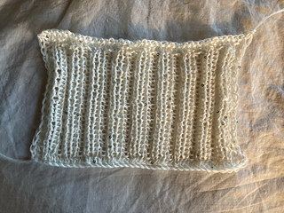 Right after knitting but smoothed with my hand