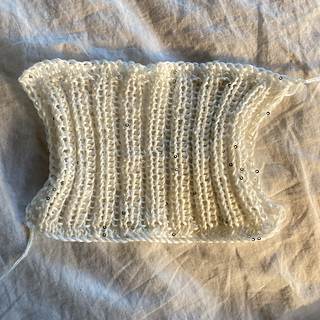 Before, right after knitting