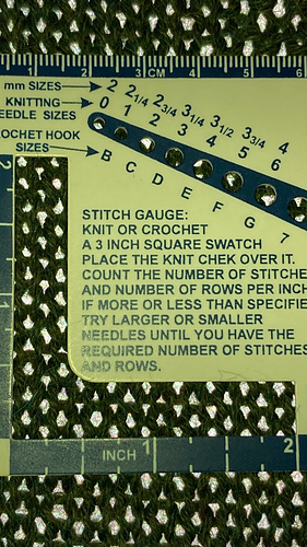 After blocking: 17 stitches x 24 rows per four inches (same as pattern)