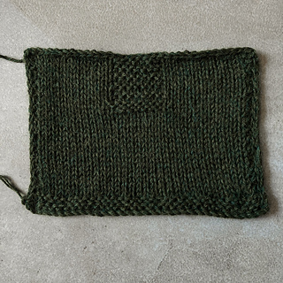 After blocking (did not try to stretch it, just used pins/wires to keep it tidy)