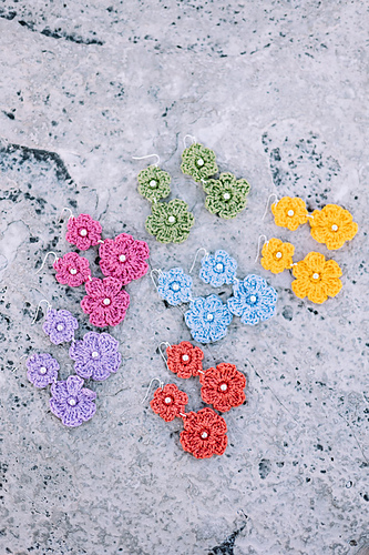 Florence Double Flower Drop Earrings photo 2
