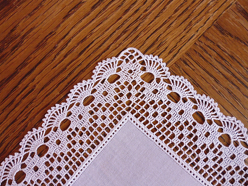 Handkerchief / Hanky with Filet Edging photo 1